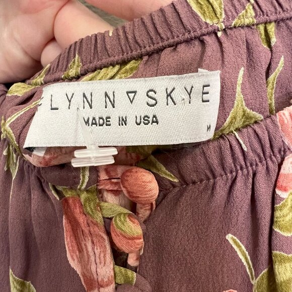 Flynn Skye Tori Midi Dress Size Medium In Mauve Blossums - Picture 3 of 5